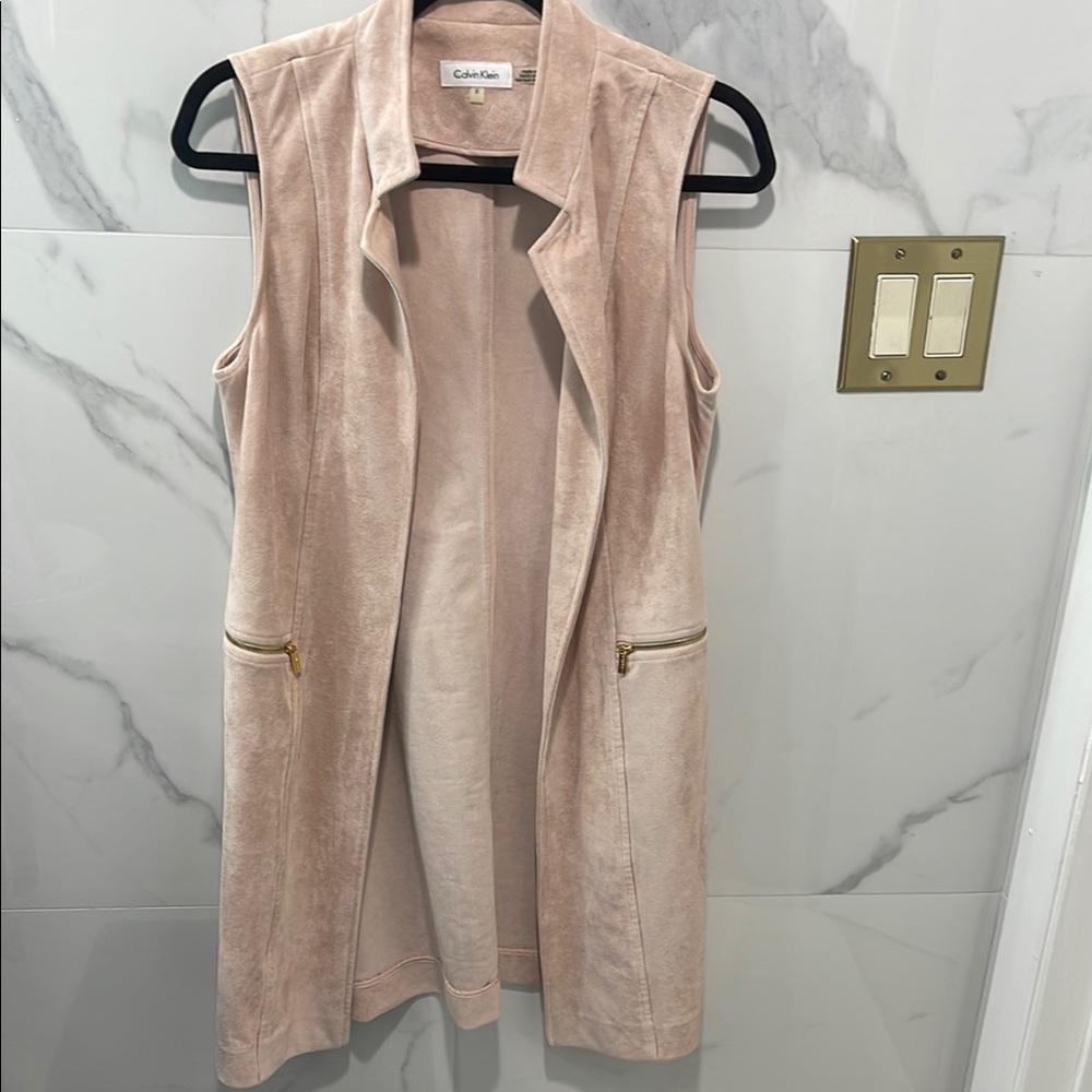 Calvin Klein Tan Sleeveless Vest Modern Minimalist